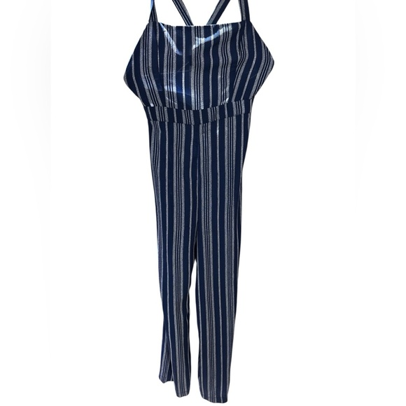Forever 21 Navy and White Striped Jumpsuit - Picture 3 of 3